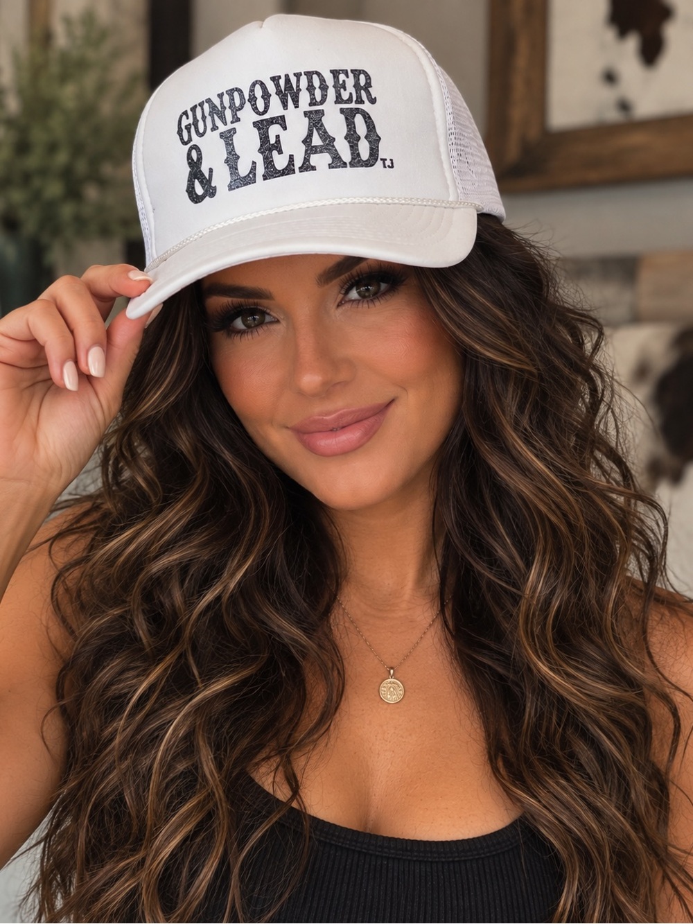 White Mesh Trucker Hat for Women